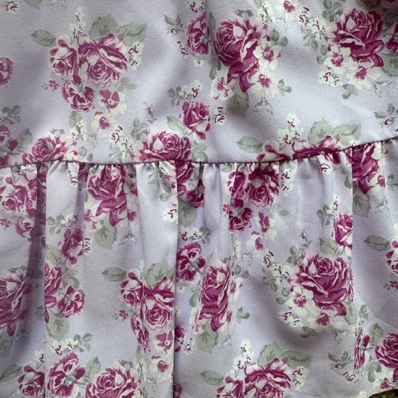 Girls Janie and Jack long sleeve floral dress ruffle dress purple size 6 - Picture 5 of 10